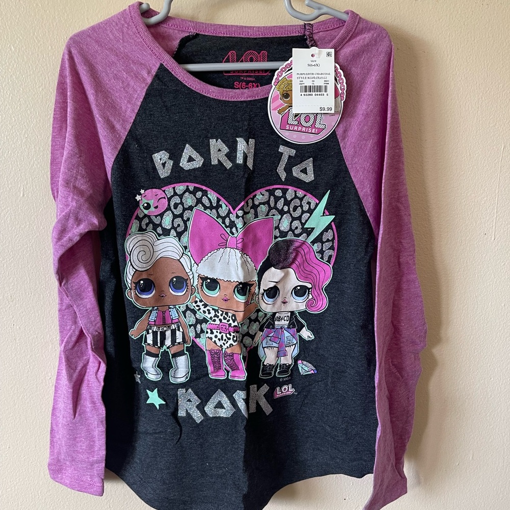 L.O.L. Surprise! Purple and Black Long Sleeve Tee